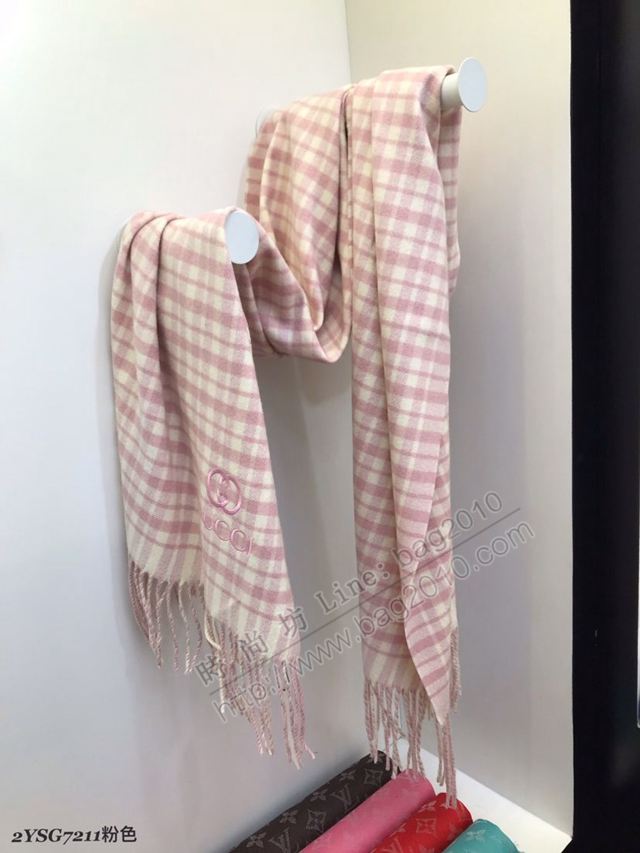 GUCCI圍巾 古馳2019新品羊毛刺繡圍巾 古奇新款logo刺繡女士圍巾  llwj6853
